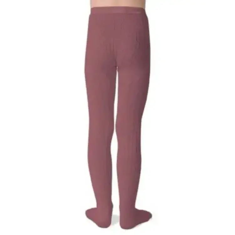 Collégien Louise Ribbed Tights - Raisin Rose