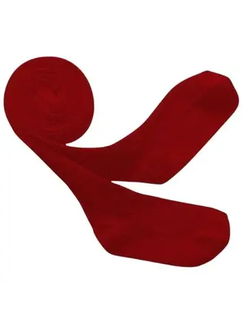 Collégien Louise Ribbed Tights - Rouge Carmin