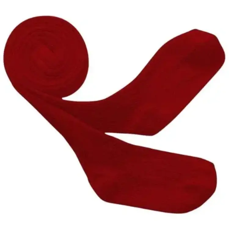 Collégien Louise Ribbed Tights - Rouge Carmin