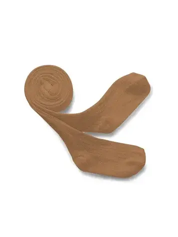 Collégien Louise Ribbed Tights - Caramel Au Beurre Salé