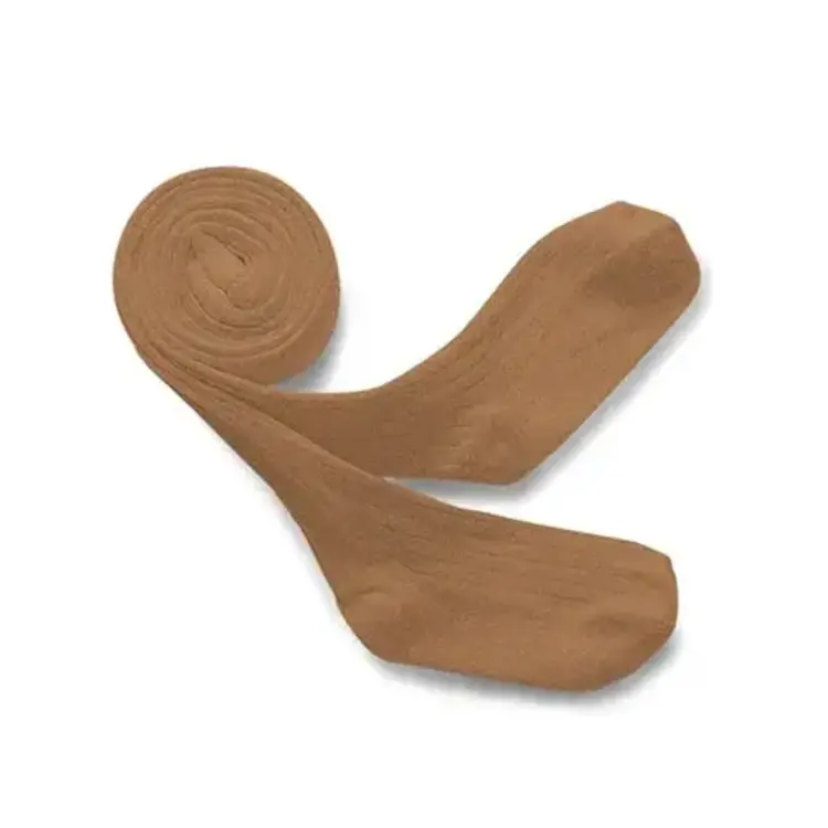 Collégien Louise Ribbed Tights - Caramel Au Beurre Salé