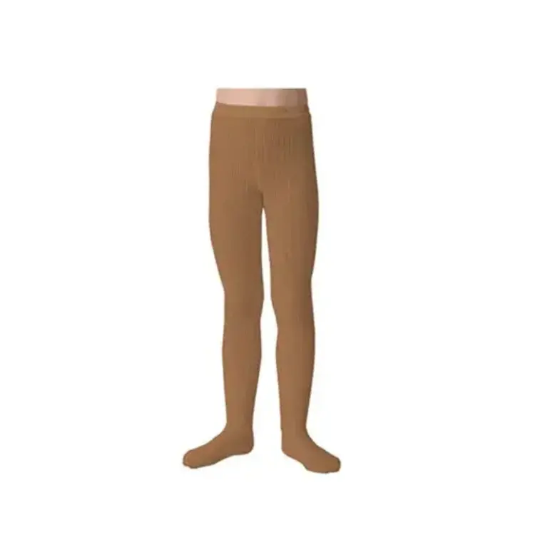 Collégien Louise Ribbed Tights - Caramel Au Beurre Salé