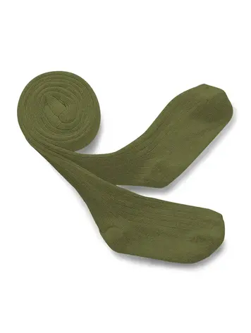 Collégien Louise Ribbed Tights  - Olive De Lubéron