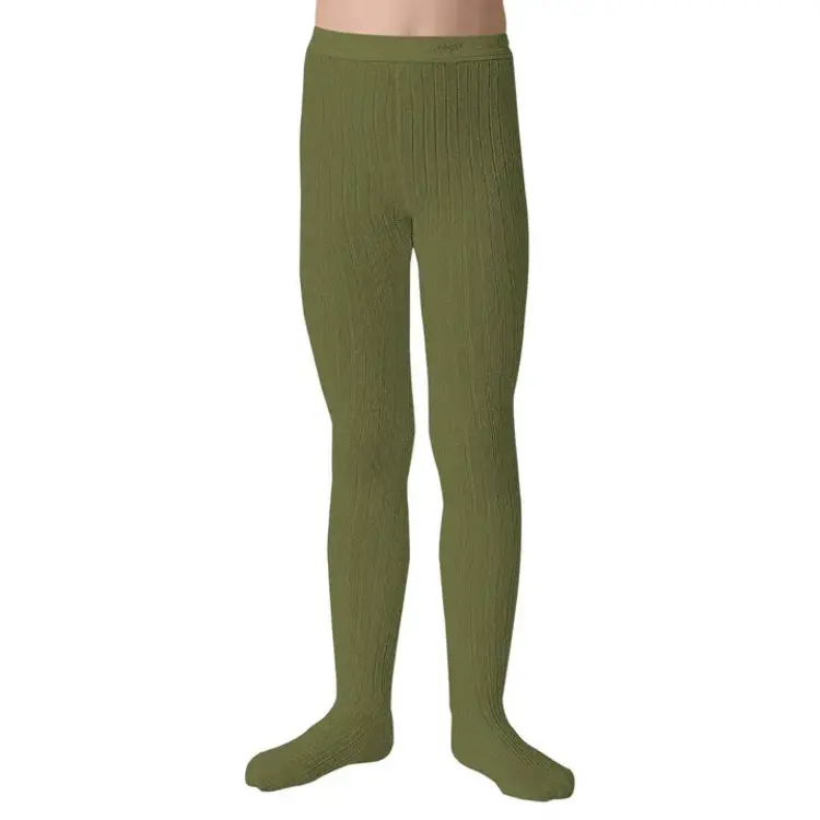 Collégien Louise Ribbed Tights  - Olive De Lubéron