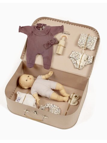 Minikane Ma Valise D’Antan “Kit De Naissance” Clochette / Orchidée Foncée
