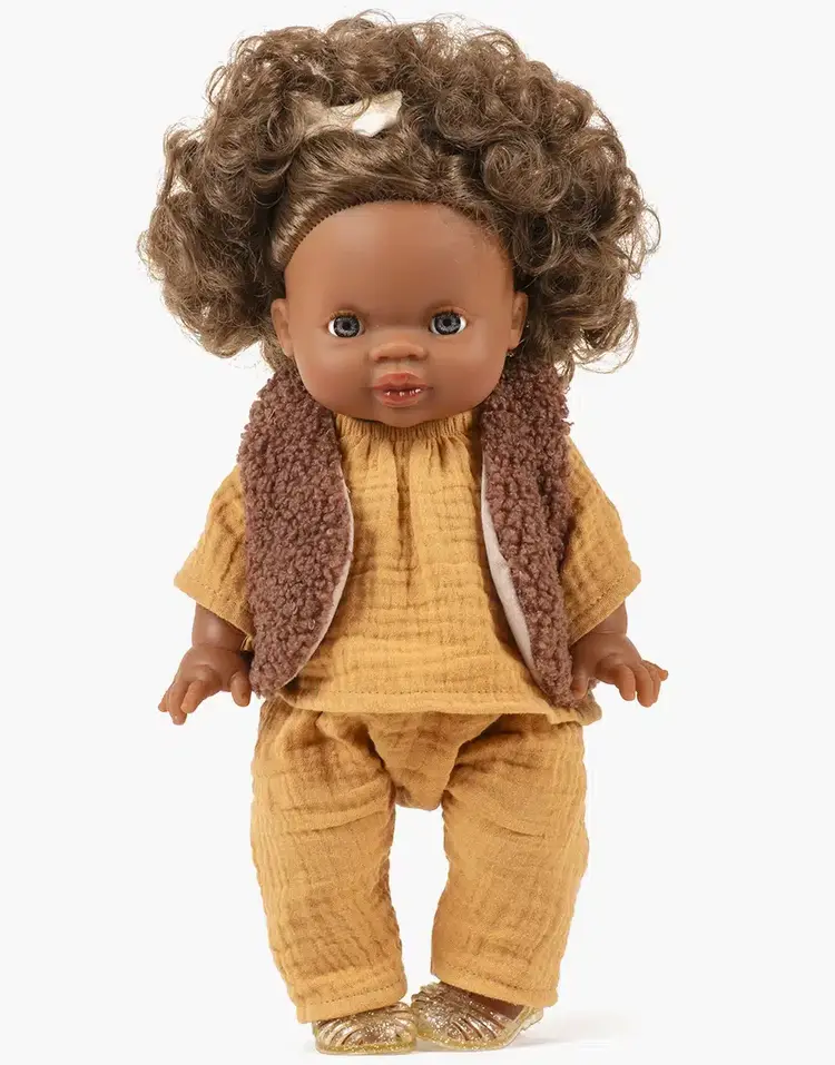 Minikane Jana Set In Camel Cotton Gauze