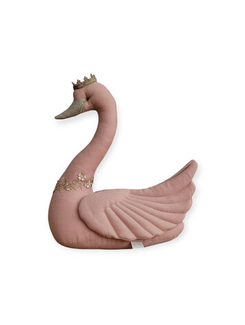 Decorative Swan - Warm Pink With Crown