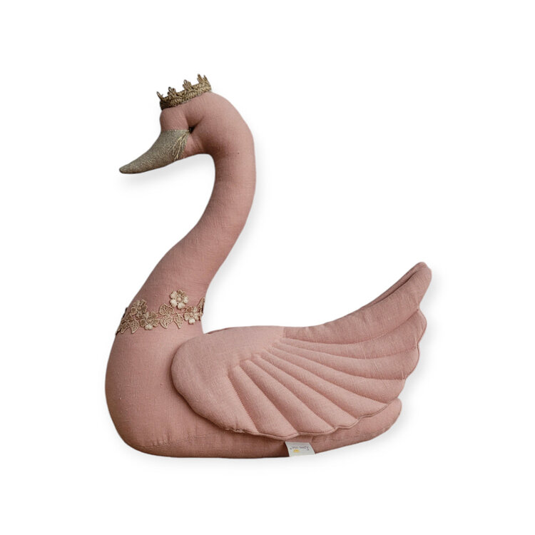 Love me Decoration Decoratieve Zwaan - Warm Pink Met Kroon