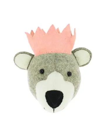 Fiona Walker England Dierenhoofd Baby Beer Met Roze Kroon - Mini