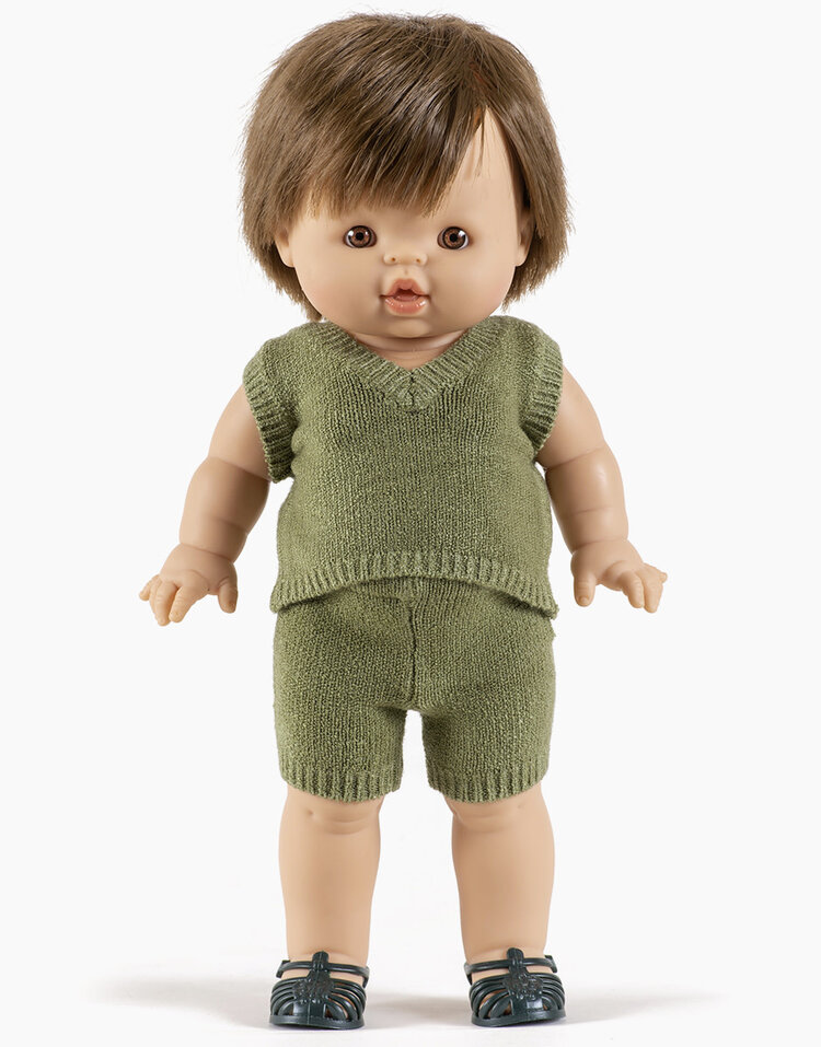 Minikane Vito Sage Green Knit Shorts