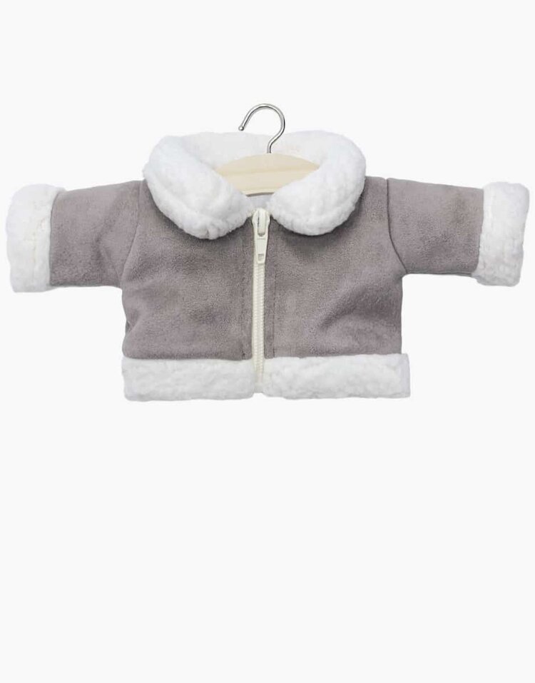 Minikane Margaret Jacket In Taupe Faux Suede