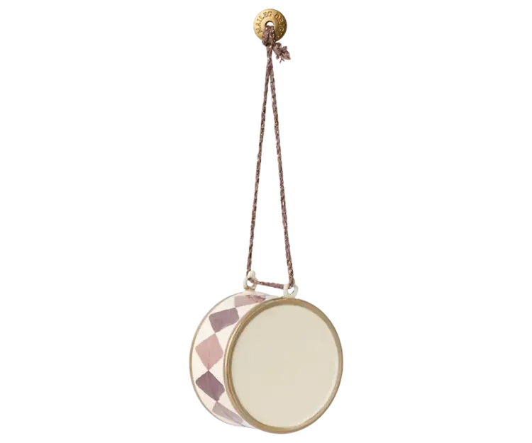 Maileg Metal Ornament, Large Drum - Light Purple