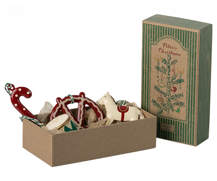 Maileg Metal Ornament Set Green - Peter's Christmas