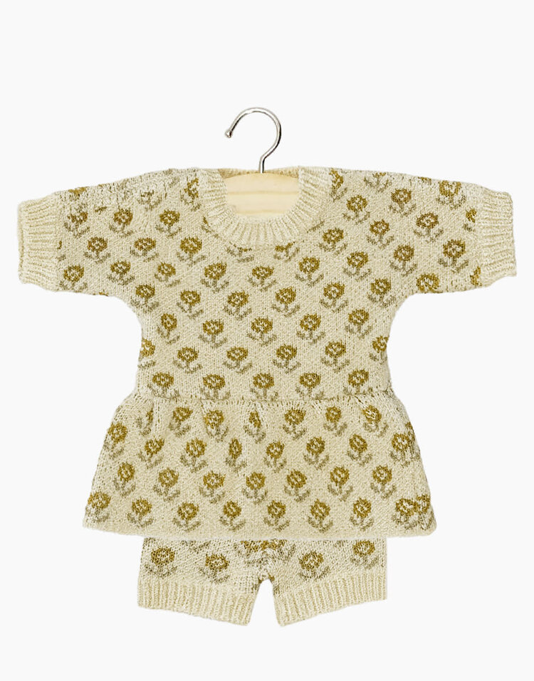 Minikane Félicie Knitted Set Yellow Wildflowers