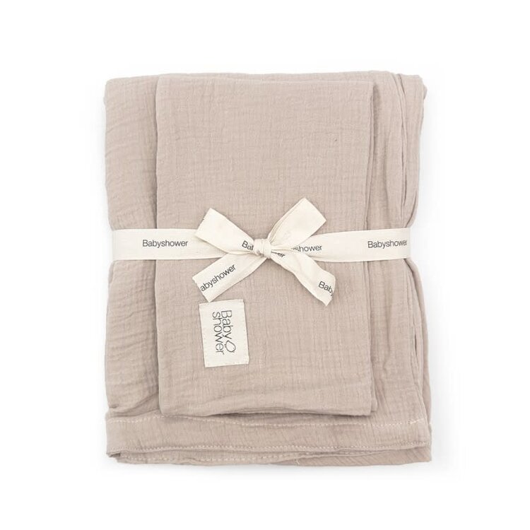 Babyshower Crib Bedding Set,  138 x 100 cm - Latte Powder