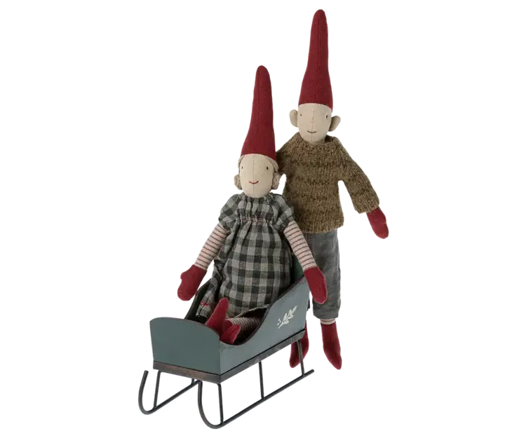 Maileg Sleigh, Mini - Green