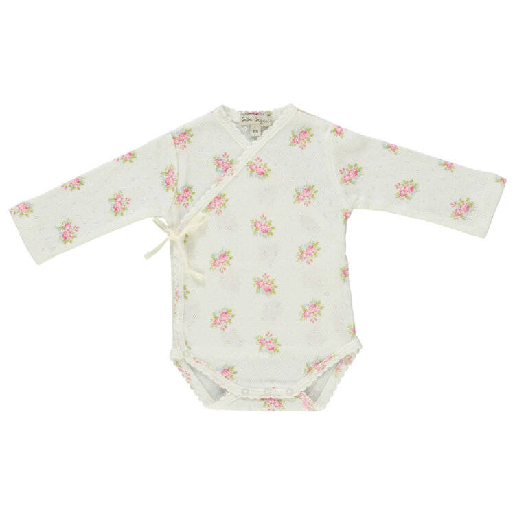 Bebe Organic Esme Wrap Onesie - Garden Pointelle