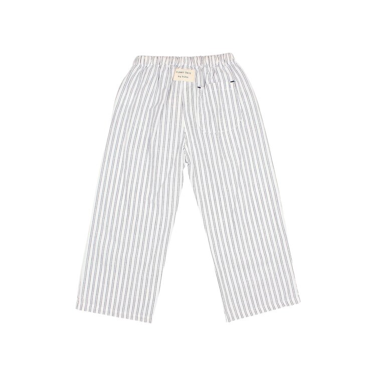 Buho Stripes Pants - White