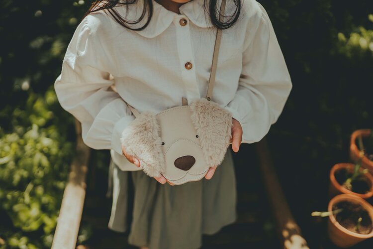 Donsje Amsterdam Britta Exclusive Handtas Golden Retriever - Ivory Classic Leather