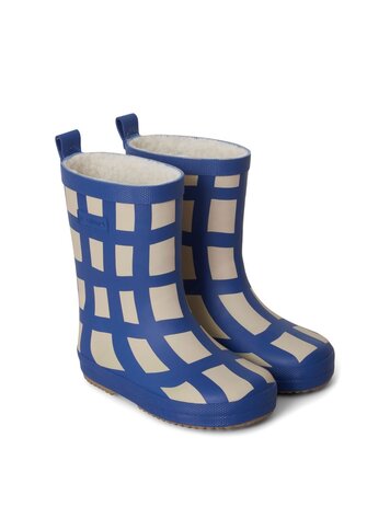 Garbo&friends Lined Rain Boots - Plaid Cobalt