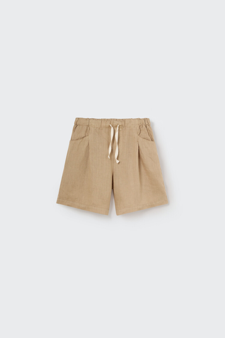 COZMO Saul Linen Bermuda - Coffee