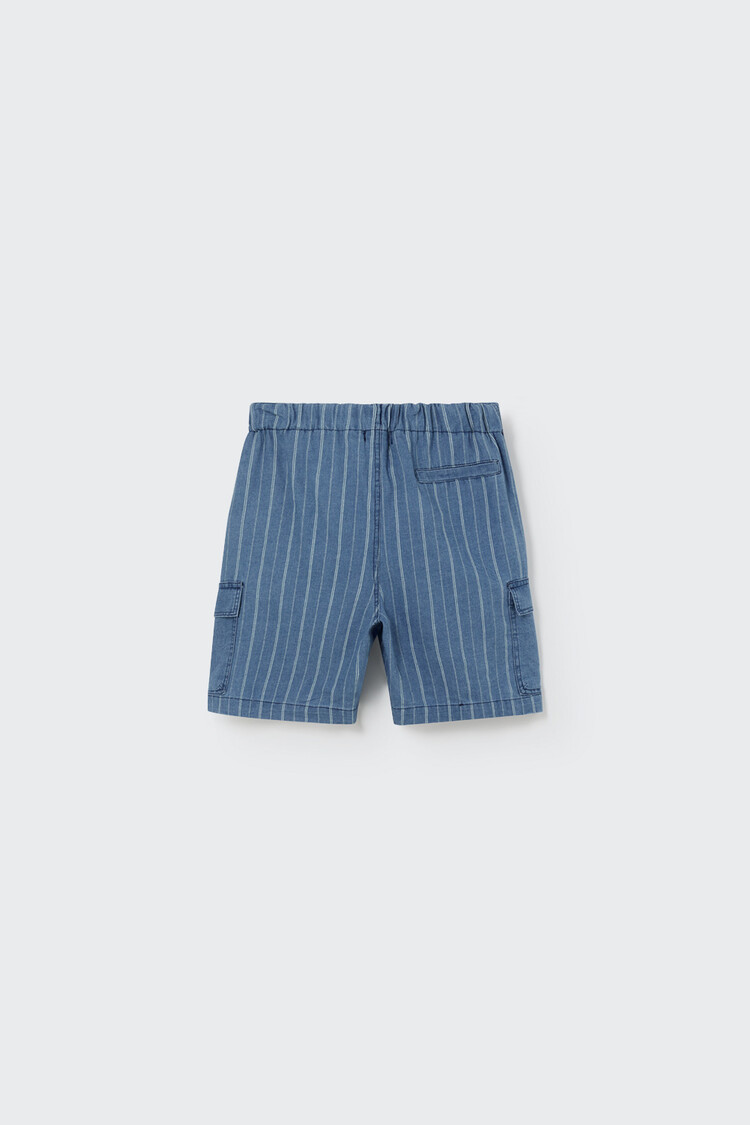 COZMO Leon Striped Bermuda - Denim Blue