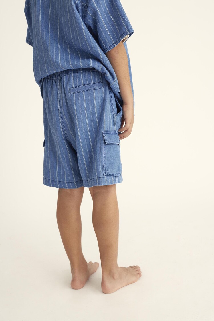 COZMO Leon Striped Bermuda - Denim Blue