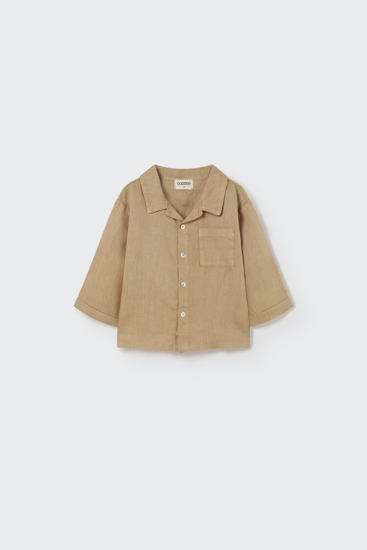 COZMO James Linen Shirt - Coffee