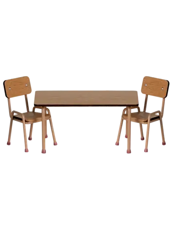 Maileg Table And Chair Set, Mouse - Dark Powder