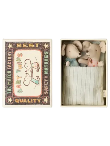 Maileg Twins, Baby Mice In Matchbox