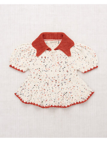 Misha & Puff Crochet Trim Puff Top - Picnic Confetti