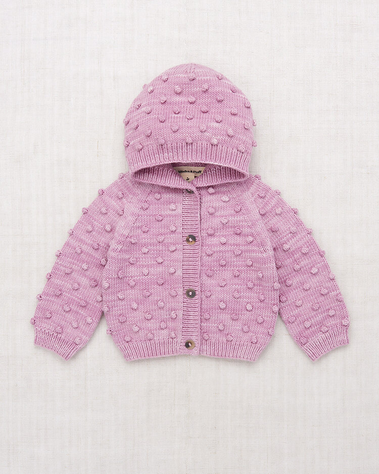 Misha & Puff Hooded Popcorn Cardigan - Hazy Lilac