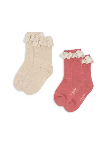Konges Sløjd 2 Pack Pointelle Socks - Pink Mix
