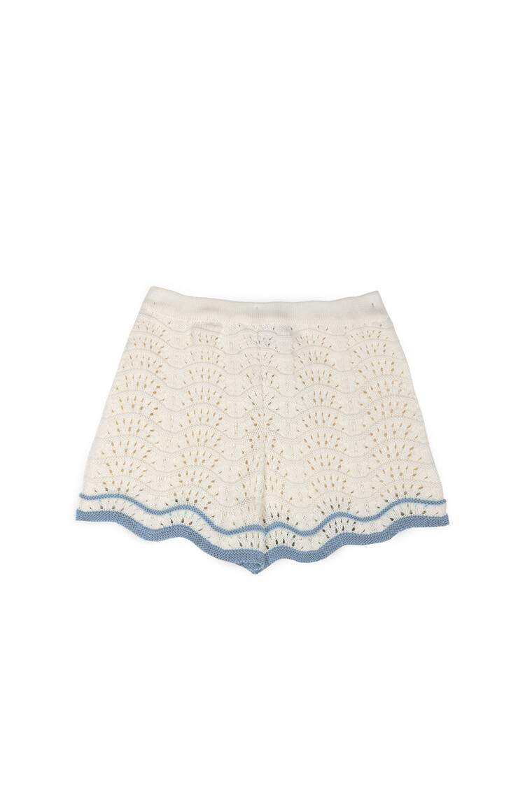 Mipounet Claudia Openwork Short - Ecru/Blue