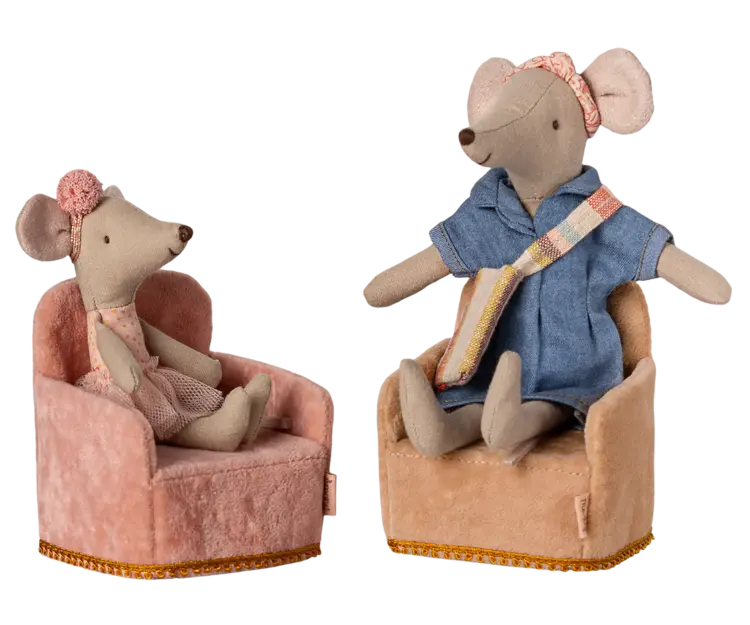 Maileg Folding Chair, Mouse - Rose