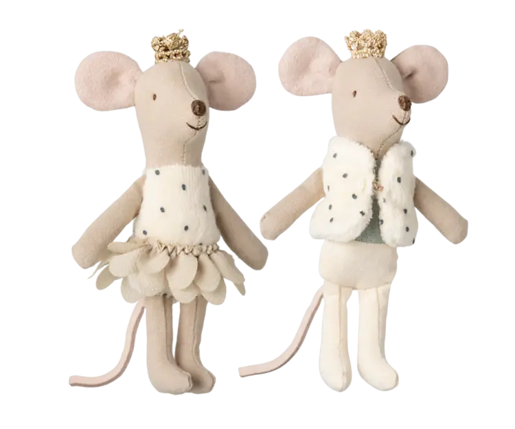 Maileg Royal Twin Mice, Little Sister And Brother In Matchbox