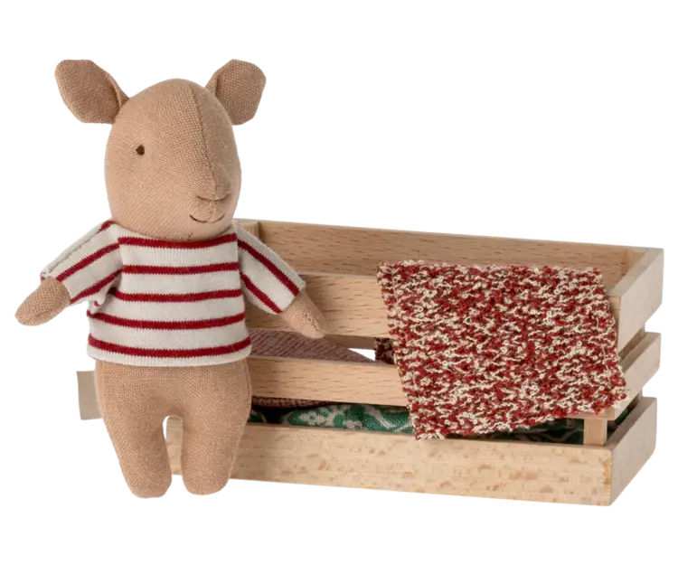Maileg Pig In Box, Baby - Girl