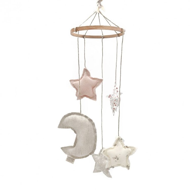 Babyshower Night Sky Crib Mobile - Roseberry Mix