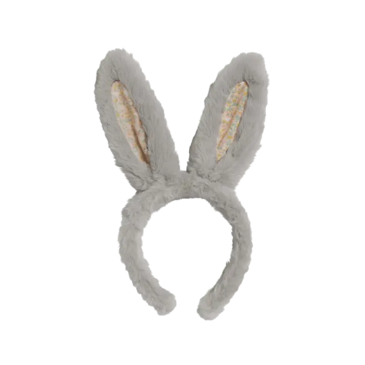 Olli Ella Fluffle Bunny Ear Headband - Smoke