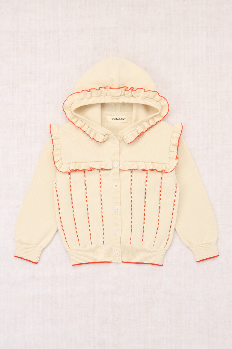 Misha & Puff Baby Hooded Ruffle Cardigan - String