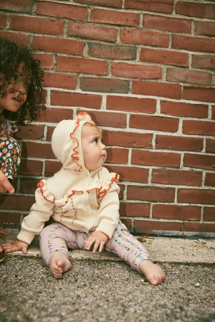 Misha & Puff Baby Hooded Ruffle Cardigan - String