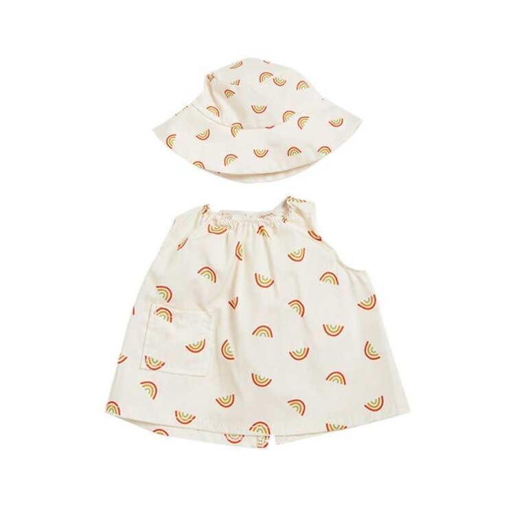 Olli Ella Dinkum Doll Cotton Una Rainbow Dress Set - Ivory