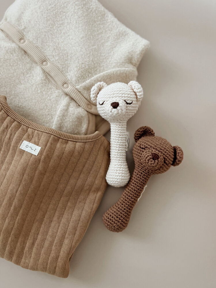 Patti Oslo Polar Bear Rattle - Cream With Bell