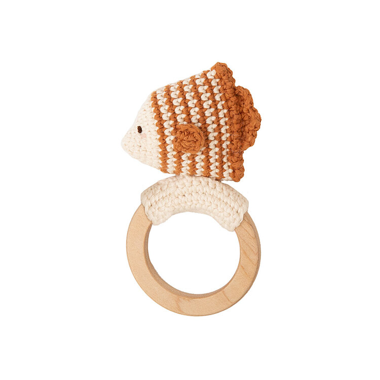 Patti Oslo Maki The Fish Teething Ring - Rust With Bell