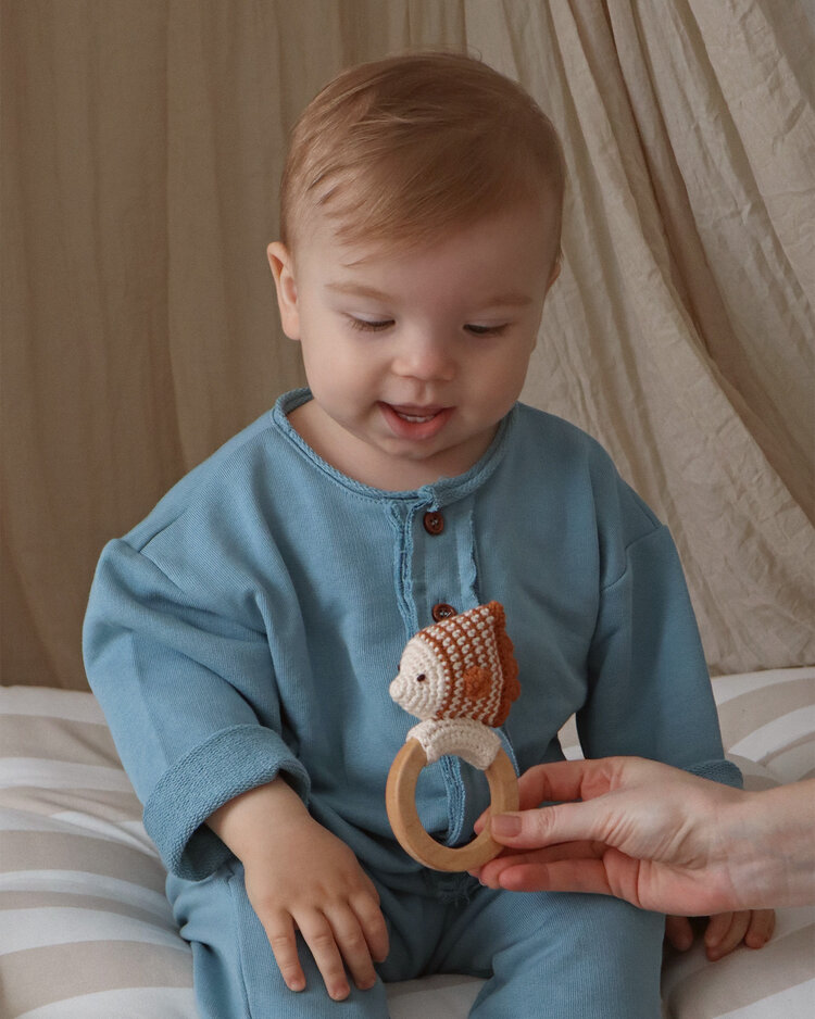 Patti Oslo Maki The Fish Teething Ring - Rust With Bell