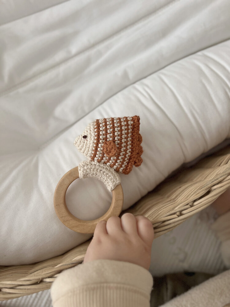 Patti Oslo Maki The Fish Teething Ring - Rust With Bell