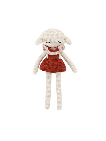Patti Oslo Luna Lammetje - Rose/Cream/Burgundy Striped Collar