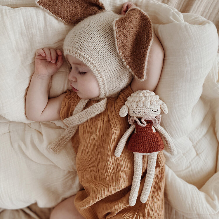 Patti Oslo Luna Lamb  - Rose/Cream/Burgundy Striped Collar