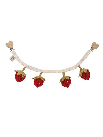 Patti Oslo Strawberry Pram Chain - Cream/Red With Bell