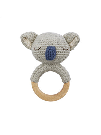 Patti Oslo Koala The Teething Ring  - Raf/Gray With Bell